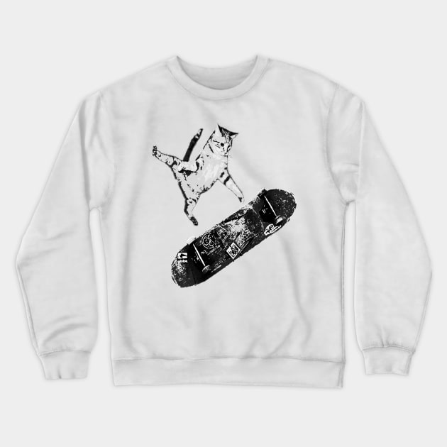 RAD SKATEBOARDING KICK FLIP CAT | SK8CAT Crewneck Sweatshirt by MrWatanabe